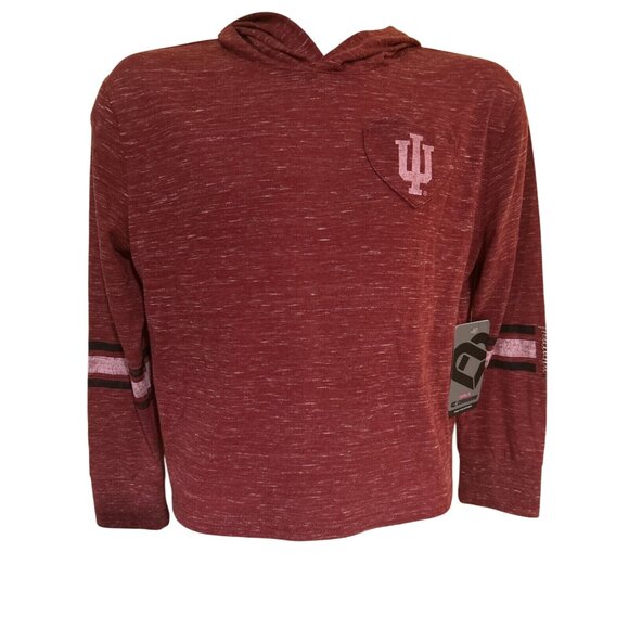 NEW IU Indiana Hoosiers Colosseum Heathered Red Hoodie LS Shirt Youth M 7-8 - Picture 1 of 7